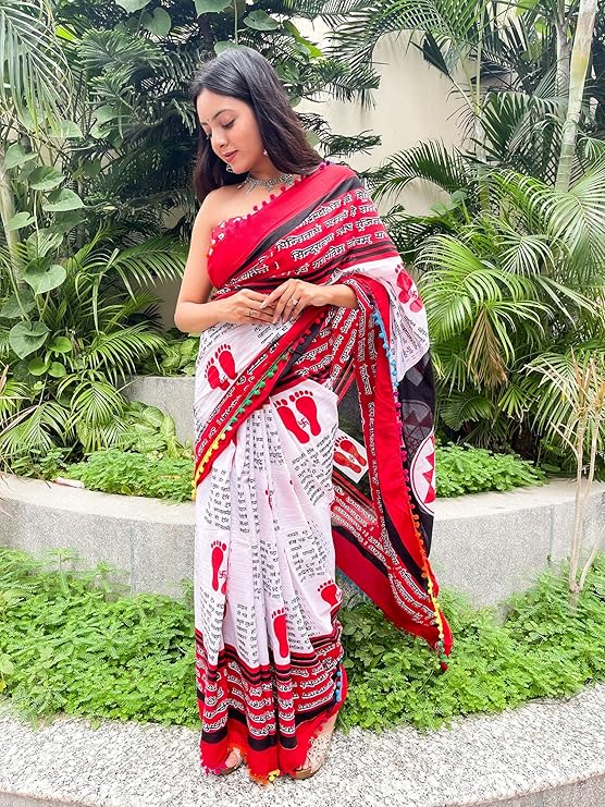 Handicrafts Cotton Mulmul Saree for Women
